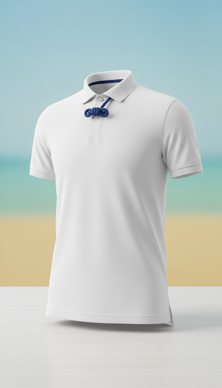 Drift White polo shirt – breathable cotton